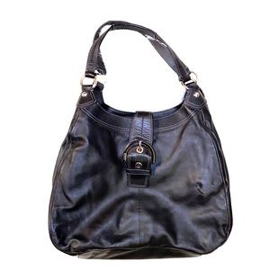 Coach Hobo Purse Bag black leather Lynn A1220